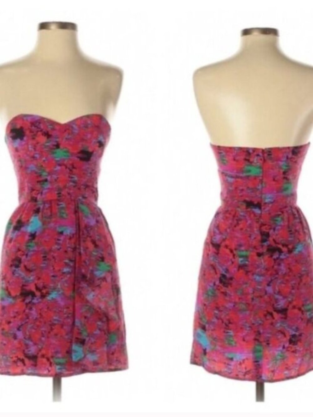 Twelfth Street by Cynthia Vincent Strapless Dress - Vibrant Hot Pink Design